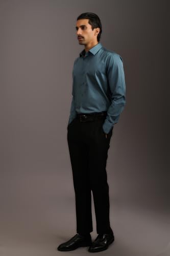 Image of BEYOURS Men's Full Sleeve Shirt Regular Fit Spread Collar 100% Cotton Satin Office & Formal.