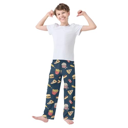 Boys' Pants Fast Food Pizza Long Bottoms Jogger Pants Elastic Waist Trousers with Pockets S-XL2