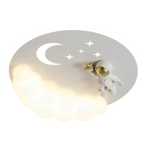 BKEKM Lámpara de Techo LED empotrada 3000K-6000K Lámpara de Techo Regulable Lámpara de Techo con Control Remoto con Nube, Luna y Estrellas, Accesorio for habitación de niños