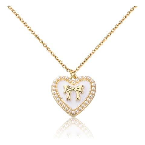 ENSIANTH Coquette Gift Coquette Jewelry Social Club Gift Coquette Bow Earrings Coquette Pearl Heart Gift Cover