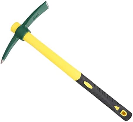JANNO 18Inch Pick Axe, Steel Forged Garden Pick, Premium Mattock Hoe with Fiberglass Handle Hoe Garden Tool for Flower Beds, Weeding, Gardening Loosening Soil, Digging, Camping