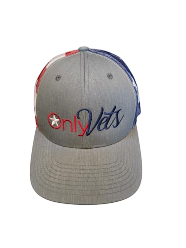 Image of USA Only Vets Hat Flag Veteran Hat for Men Women, Funny Embroidered American Army Military Baseball Cap