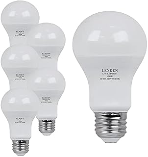 LEXDEN 12W LED Bulb E27 Edison Screw, Day White 6500K, Equivalent to 100W Incandescent, 1200 lumens, Non-Dimmable, Energy Saving Frosted A60 Light Bulbs, Pack of 6