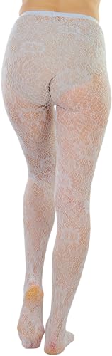 Image of ToBeInStyle Women's Elegant Floral Lace Inspired Spandex Net Full Length Tights