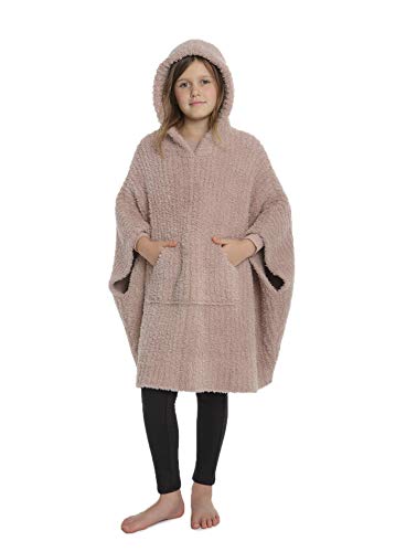 Barefoot Dreams CozyChic Youth Ribbed Cozy Poncho, Kids Poncho3
