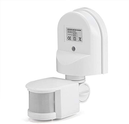 Adjustable Pir Body Motion Infrared Sensor Outdoor Motion Light Sensor Detector for Light Switch (White)