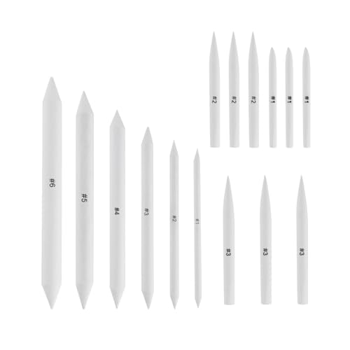 Xiaomoyu 15 Pcs Estompe en Papier Dessin, Tortillons Estompes Dessin, Estompeur Esquisse Dédiée, pour Dessin et Croquis, Étudiants Amateurs Débutants