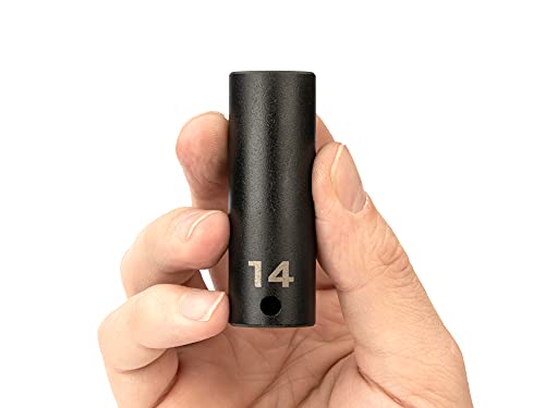 Image of TEKTON 3 /8 Inch Drive x 14 mm Deep 6-Point Impact Socket | SID13114