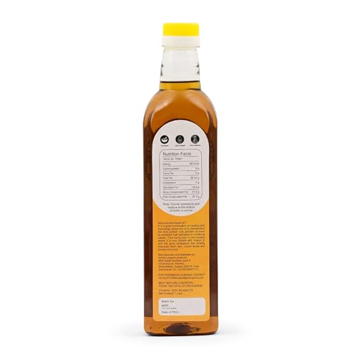 Image of ARIT Wood Pressed Black Mustard Cooking Extract 1L | Naturally Cholesterol Free | Cold Pressed Kacchi Ghani Kolhu Chekku Process | Rich Flavor for Indian Cooking