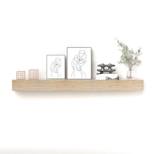 POPRHINO Fireplace Mantel Shelf, 72" Handcrafted Solid Wood Floating Shelf