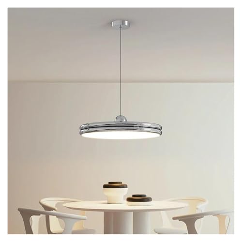 Suspension LED chrome 30cm dimmable pour îlot de cuisine et table à manger moderne