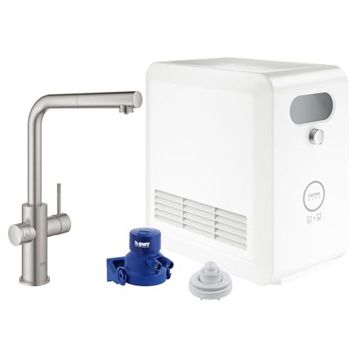 GROHE 31608DC2 Blue Single-Handle Pull-Out Kitchen Faucet