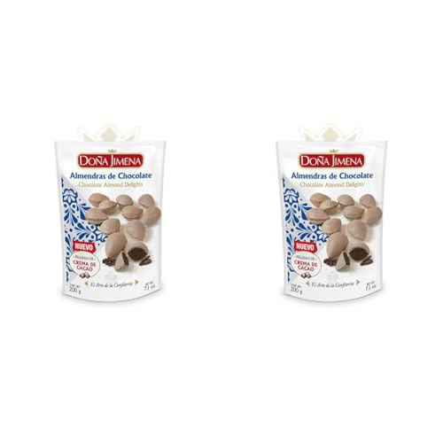 DOÑA JIMENA – Mandeln mit Schokocremefüllung, höchste Qualität, typische Weihnachtssüßigkeit, handwerklich hergestelltes Rezept, 200 g (Packung mit 2)