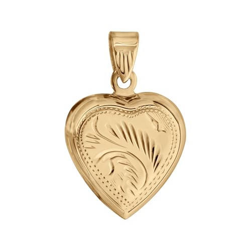 1001 Bijoux Pendentif cassolette forme coeur vermeil (Or sur Argent) motif recto verso + écrin (offert)