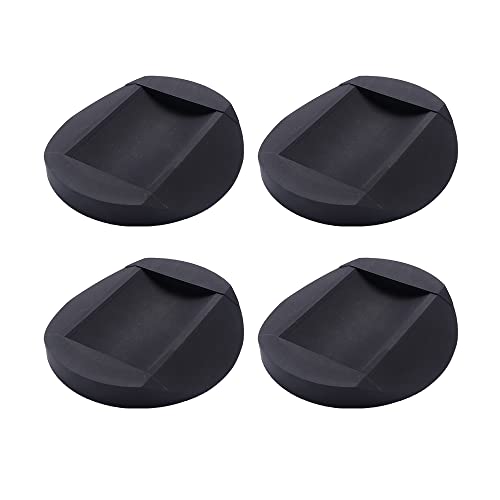 VooGenzek 4 Piezas Tazas de Goma para Muebles, Almohadillas Protectoras de Goma para Pies, Antivibración Lavadora, Protectore de Piso para Suelos, Camas, Sofás, Sillas, Ruedas, Negro