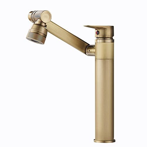 Robinets d'évier pour salle de bain blanc avec mitigeur pivotant - 2