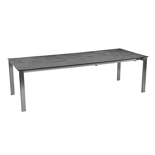 Preisvergleich Produktbild Stern Ausziehtisch 160 / 210x90cm Edelstahl Rechteckrohr mit Tischplatte Silverstar Zement