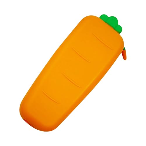 Estuche para lápices de zanahoria,Estuche para lápices de zanahoria,Organizador de lápices de silicona | Bolsa para bolígrafos de zanahoria, organizador multifuncional, bolsa de maquillaje portátil pa