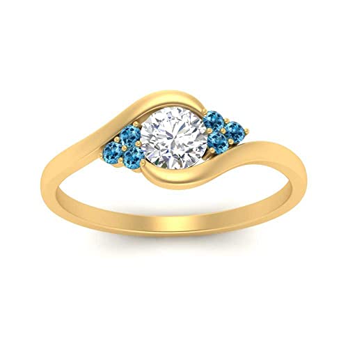 Image of 55Carat 18K Yellow Gold Plated Simulated Diamond Amethyst Round Cut Swirl Cluster Engagement Ring for Women, Wedding Anniversary Promise Fashion Jewelry Gifts, US Size 4-12.