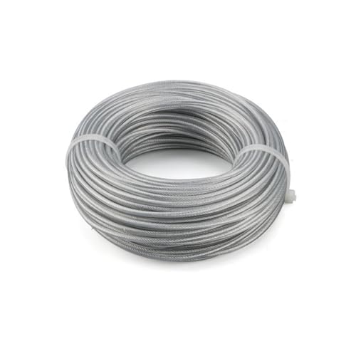 MINGTIANGH 草刈用ナイロンコード 太さ2.4mm 丸型 長さ15m ワイヤー内蔵 草刈り機 替えコード スチールワイヤー入り 交換用 ロープ ナイロンカッター ガーデニング 雑草除去 芝刈り機用 刈払機用 アクセサリー