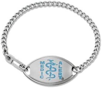 MEDICALERT Foundation Classic Medical ID Bracelet for Men and Women with Free Custom Engraving