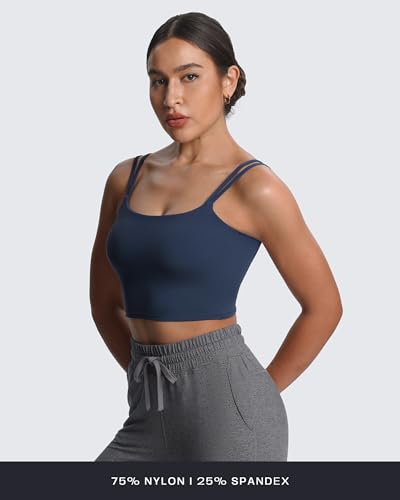 Image of Aoxjox Women's Workout Sports Bras Fitness Padded Backless Yoga Crop Tank Top Twist Back Cami