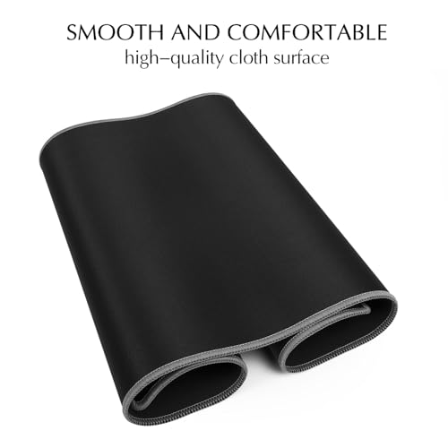Image of JIALONG Large Gaming Mouse Pad, Extended Mousepad with Grey Stitched Edges, XXL Desk Mat, Big Computer Keyboard Mat for Gaming and Office, 35.4 x 15.7 inches
