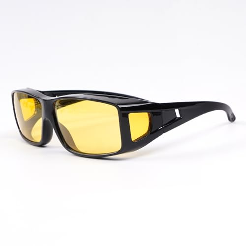 Night Vision Driving Glasses, Fits Over Glasses, Polarised Anti-Glare HD Night Vision Glasses