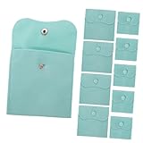 FUNOMOCYA 10 Piezas Bolsas Joyería Pequeñas de Antipolvo con Botón Presión para Anillos y Pendientes Bolsa Elegante para Pulseras y Collares Reutilizable y Ligera y Azul Lago