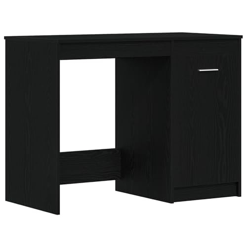 vidaXL Escritorio Moderno de Roble Negro Cajón Estiloso para Oficina Interior Estación de Trabajo Compacta 100 x 50 cm Madera Elaborada Ideal para Casa y Muebles de Gaming