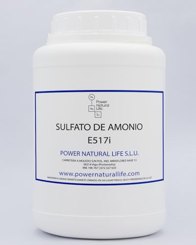 Sulfato de Amonio Power natural life E517i | Fertilizante Mineral Nitrogenado con Acción Adificante | Abono Esencial | Envase de 1 kg