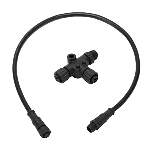 Câble Dorsal, ABS pour Câble Dorsal de Dérivation NMEA 2000 avec Connecteur en T 5 Broches IP67 étanche M12 0,5 M pour Les Réseaux