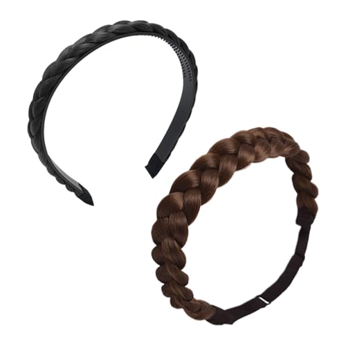 1 Pieza De Banda Para El Cabello Trenzada, 1 Pieza De Banda Para El Cabello Trenzada, Trenzas De Peluca Para Mujer, Extensiones De Cabello, Decoraciones De Trenzas Esponjosas