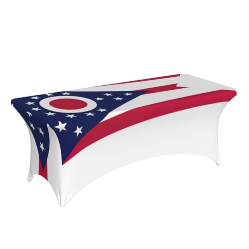 Nappe de table pour fête 1,8m imprimé drapeau Ohio stretch - 4