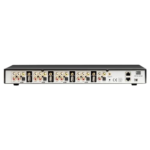 Servidor de streaming de áudio multimídia inteligente Wi-Fi 4 zonas, série preta OSD, com USB, LAN,