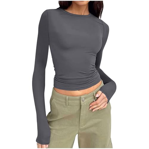Long Sleeve Crop Tops for Women Fall Slim Fitted Going Out Basic Tees Fashion Cute Print Y2k Shirt Teen Girls Clothes2