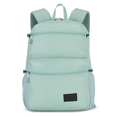 Image of High Sierra Everclass Backpack - Travel or Work Laptop Bookbag with 360 Reflectivity, Dual Water Bottle Pockets & Fits Laptops Up To 15.6 inch, One Size, Sky Blue