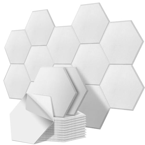 shinfly Paneles Acusticos, 12 Piezas, Aislante Acustico de Alta Densidad para Decoración de Techo/Puerta/Pared y Tratamiento Acustico, Insonorizacion Pcustica Pared