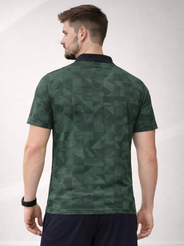 Image of Man Blue Printed Active Wear Sports T-Shirt