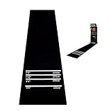 tonchean Dart Teppich Gummi Dartmatte mit rutschfest Schwarz 300 * 61cm Gummimatte Dartzubehör als Abwurflinie für korrekten Abstand