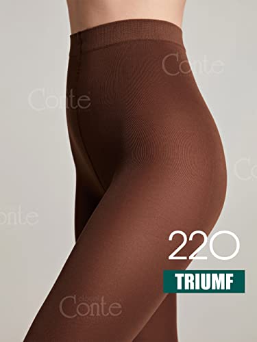 Conte Women's Warm Thick Full Length Black Winter Tights 220 Denier - Triumf4