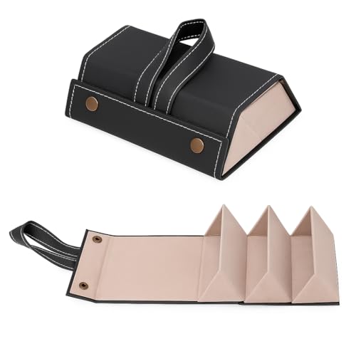 Porta Óculos Triplo Luxo PVC Resistente 16x12cm — Organização Premium para Até 3 Óculos, Proteção Sem Arranhões, Compacto & Versátil