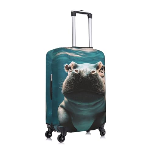 Hippos Elastic Travel Luggage Cover, Washable Spandex Suitcase Protector, Anti-Scratch Fits 18-32 Inch3