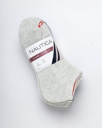 Image of Nautica Womens Low Cut Socks - 6 Pack Soft Stretch Breathable Mesh Cushioned Athletic Performance No Show Socks for Women