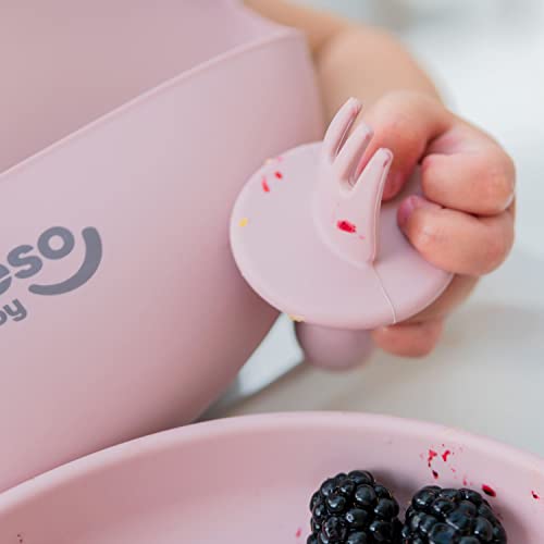 Freso Baby Kit Colher E Garfo Alimentação Bebê Silicone Livre Bpa Atóxico Antibacteriano Introdução