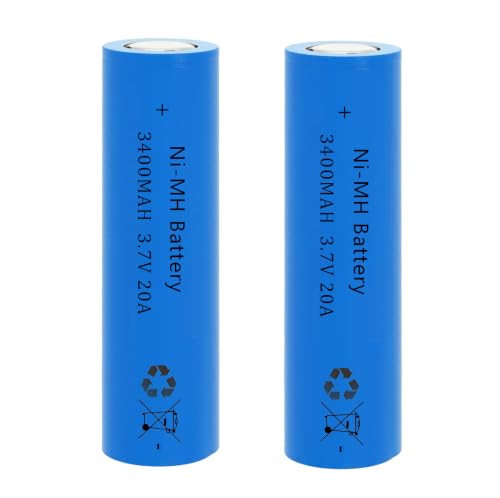 AFSONGOO 2Pack 3400 mAh Battery Ni-MH Rechargeable Flat Top NiMH Batteries High Capacity Battery for LED Flashlight Headlamp Camera RC Car Mini Fans etc