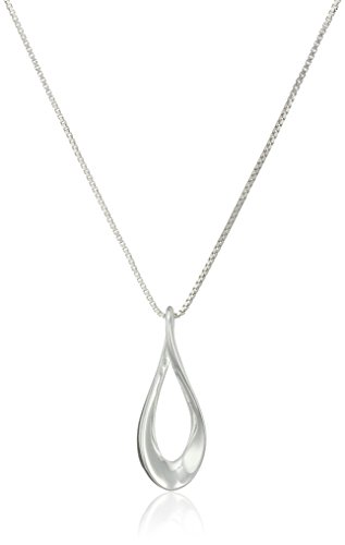 Sterling Silver Twisted Teardrop Pendant Necklace 18 Sterling Silver Twisted Teardrop Pendant Necklace 18