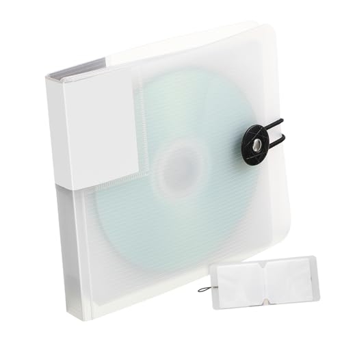 PRETYZOOM Capacity CD Dvd Storage Bag Transparent Organizer for Discs Moisture Tear Resistant Buckle Closure Portable CD Wallet for Home Travel