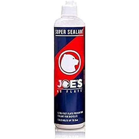 JOE'S NO FLATS Joe's Super Sealant for Bicycle Tires. Ultra-Fast Sealing for Tubeless, Tubular and Inner Tubes | for Holes up to 0.25 Inches | Ready to Use Effective Puncture Sea Cover