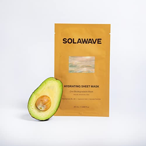 Solawave Hydrating Sheet Mask, Anti Aging Face Mask With Niacinamide, Hydrating Face Mask With Hyaluronic Acid, Facial Masks For Women Skin Care Anti Aging, Moisturizing Face Masks (1 Pack) #TOP7